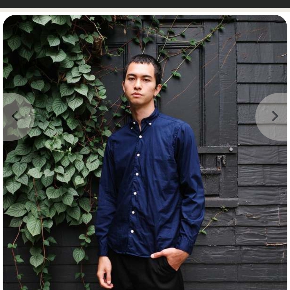 Steven Alan Single Needle Broadcloth Men's Shirt Color Night Blue, Size XL